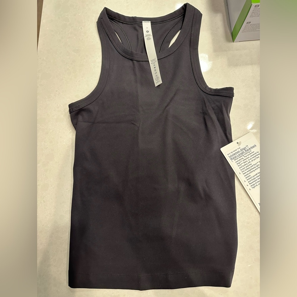 Lululemon Align Waist Length Racerback Black SZ 2